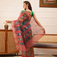 Hiral Fashion Blue Banarasi Silk Cotton Floral Digital Print Saree | Swadesiicart