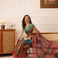 Hiral Fashion Blue Banarasi Silk Cotton Floral Digital Print Saree | Swadesiicart