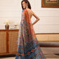 Hiral Fashion Grey Banarasi Silk Cotton Floral Digital Print Saree | Swadesiicart