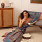 Hiral Fashion Grey Banarasi Silk Cotton Floral Digital Print Saree | Swadesiicart