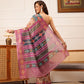 Hiral Fashion Purple Banarasi Silk Cotton Floral Digital Print Saree | Swadesiicart
