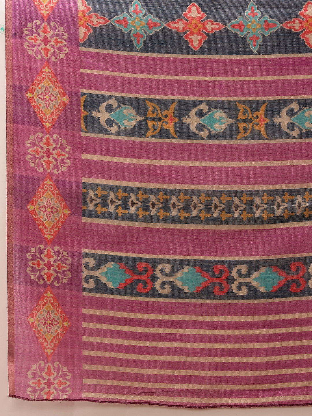 Hiral Fashion Purple Banarasi Silk Cotton Floral Digital Print Saree | Swadesiicart