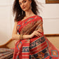 Hiral Fashion Red Banarasi Silk Cotton Floral Digital Print Saree | Swadesiicart