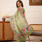 Hiral Fashion Green Banarasi Silk Cotton Floral Digital Print Saree | Swadesiicart