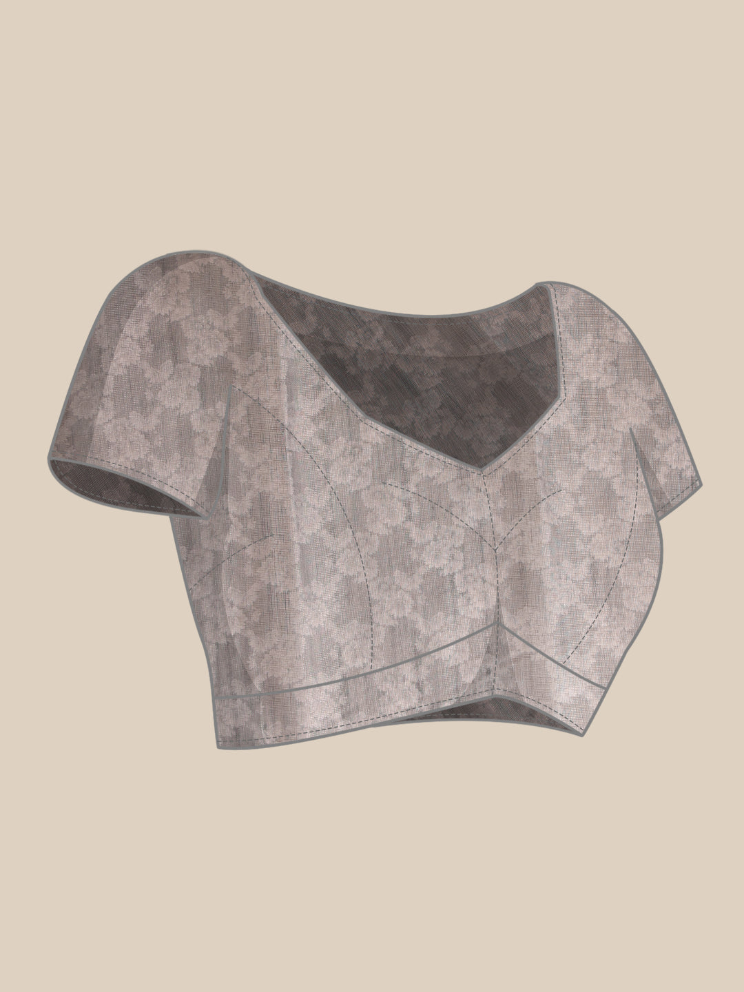 Hiral Fashion Grey Banarasi Silk Cotton Floral Digital Print Saree | Swadesiicart