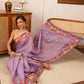 Hiral Fashion Lavender Banarasi Silk Cotton Floral Digital Print Saree | Swadesiicart