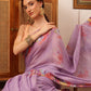 Hiral Fashion Lavender Banarasi Silk Cotton Floral Digital Print Saree | Swadesiicart