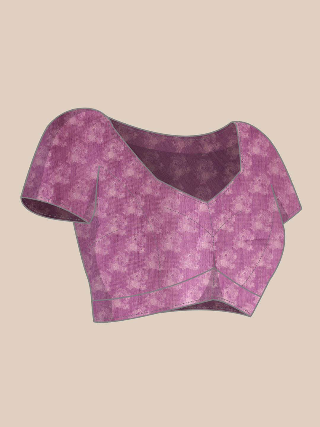 Hiral Fashion Lavender Banarasi Silk Cotton Floral Digital Print Saree | Swadesiicart