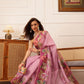 Hiral Fashion Pink Banarasi Silk Cotton Floral Digital Print Saree | Swadesiicart