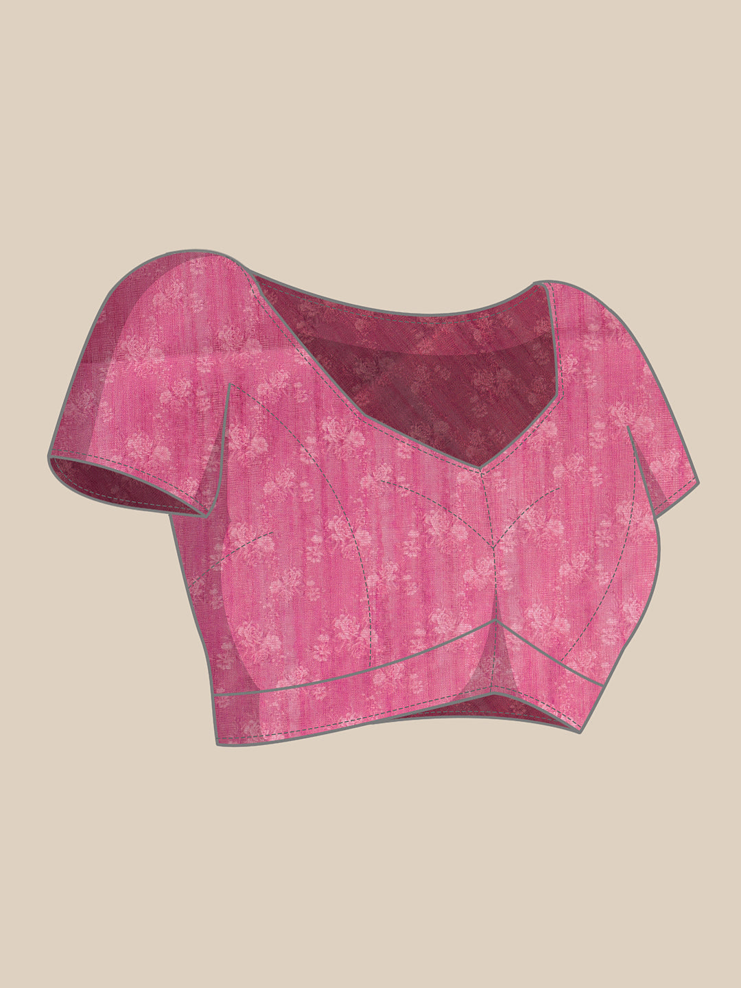 Hiral Fashion Pink Banarasi Silk Cotton Floral Digital Print Saree | Swadesiicart