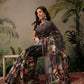 Hiral Fashion Black Banarasi Cotton Blend Floral Digital Printed Saree | Swadesiicart