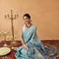 Hiral Fashion Blue Banarasi Cotton Silk Floral Digital Printed Saree | Swadesiicart