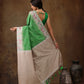 Green Silk Blend Digital Print Striped Saree with Unstitched Blouse - Hiral Fashion | Swadesiicart