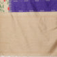 Royal Blue Silk Blend Digital Print Striped Saree with Unstitched Blouse - Hiral Fashion | Swadesiicart