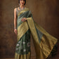 Green Munga Silk Digital Print Floral Saree with Unstitched Blouse - Hiral Fashion | Swadesiicart