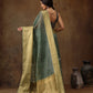 Green Munga Silk Digital Print Floral Saree with Unstitched Blouse - Hiral Fashion | Swadesiicart
