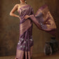 Lavender Munga Silk Digital Print Floral Saree with Unstitched Blouse - Hiral Fashion | Swadesiicart