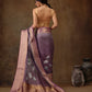Lavender Munga Silk Digital Print Floral Saree with Unstitched Blouse - Hiral Fashion | Swadesiicart