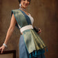 Turquoise Munga Silk Digital Print Floral Saree with Unstitched Blouse - Hiral Fashion | Swadesiicart