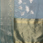 Turquoise Munga Silk Digital Print Floral Saree with Unstitched Blouse - Hiral Fashion | Swadesiicart