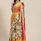 Multicolor Art Silk Digital Print Floral Saree with Unstitched Blouse - Hiral Fashion | Swadesiicart