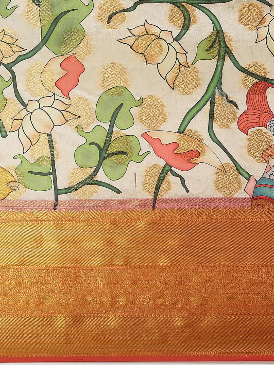Multicolor Art Silk Digital Print Floral Saree with Unstitched Blouse - Hiral Fashion | Swadesiicart