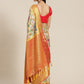Multicolor Art Silk Digital Print Floral Saree with Unstitched Blouse - Hiral Fashion | Swadesiicart