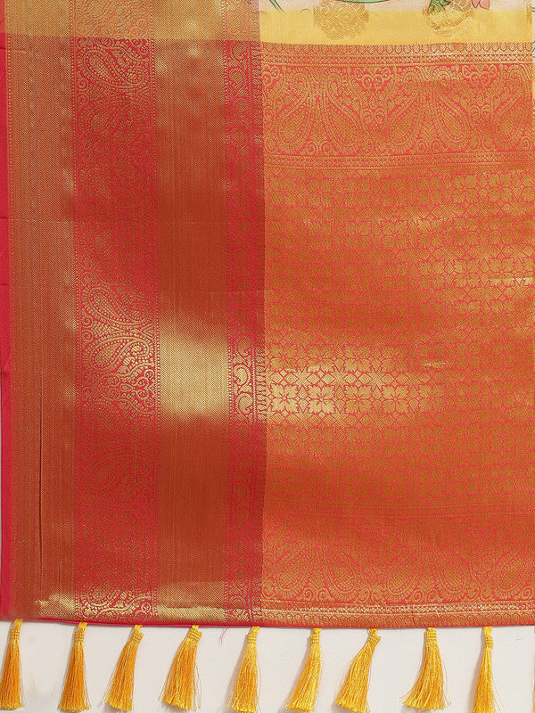 Multicolor Art Silk Digital Print Floral Saree with Unstitched Blouse - Hiral Fashion | Swadesiicart