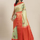 Green Art Silk Printed Abstract Saree with Unstitched Blouse - Hiral Fashion | Swadesiicart