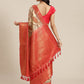 White Art Silk Printed Abstract Saree with Unstitched Blouse - Hiral Fashion | Swadesiicart