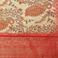 White Art Silk Printed Abstract Saree with Unstitched Blouse - Hiral Fashion | Swadesiicart