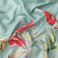 Blue Tissue Silk Digital Print Floral Saree with Unstitched Blouse - Hiral Fashion | Swadesiicart