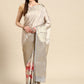 Gray Tissue Silk Digital Print Floral Saree with Unstitched Blouse - Hiral Fashion | Swadesiicart