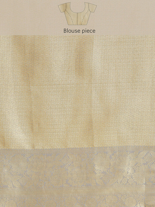Gray Tissue Silk Digital Print Floral Saree with Unstitched Blouse - Hiral Fashion | Swadesiicart