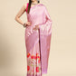 Lavender Tissue Silk Digital Print Floral Saree with Unstitched Blouse - Hiral Fashion | Swadesiicart