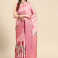 Pink Tissue Silk Digital Print Floral Saree with Unstitched Blouse - Hiral Fashion | Swadesiicart