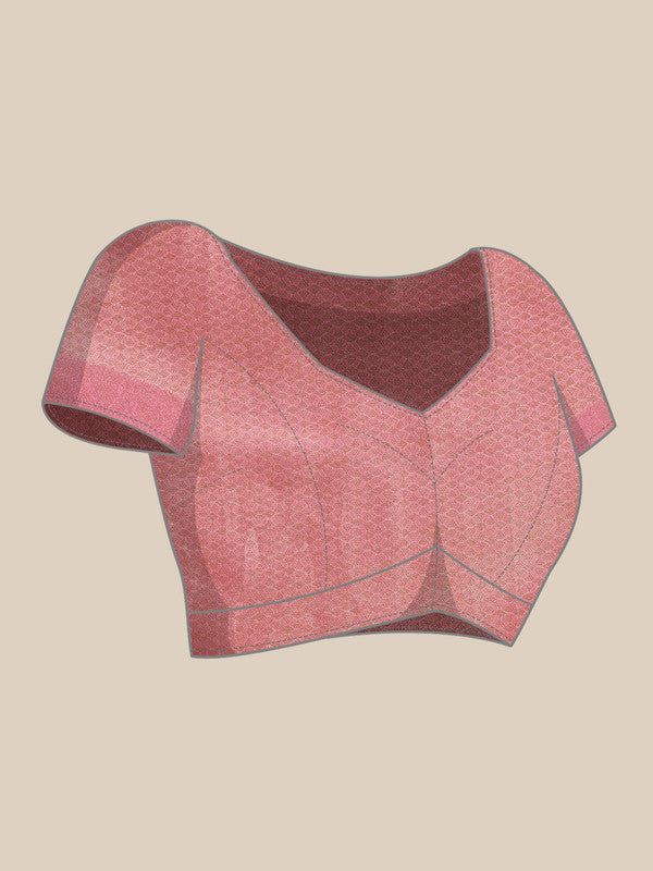 Pink Tissue Silk Digital Print Floral Saree with Unstitched Blouse - Hiral Fashion | Swadesiicart