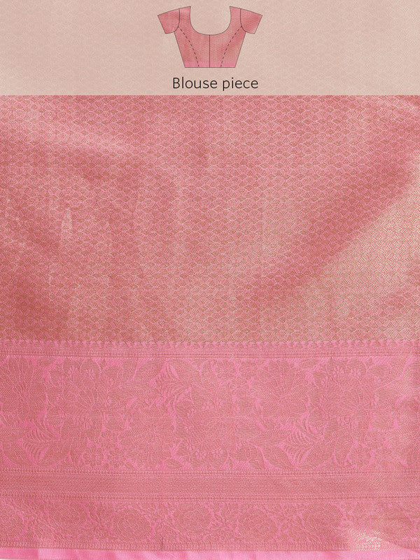 Pink Tissue Silk Digital Print Floral Saree with Unstitched Blouse - Hiral Fashion | Swadesiicart