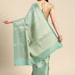 Turquoise Tissue Silk Digital Print Floral Saree with Unstitched Blouse - Hiral Fashion | Swadesiicart