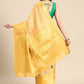 Yellow Tissue Silk Digital Print Floral Saree with Unstitched Blouse - Hiral Fashion | Swadesiicart