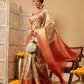 Hiral Fashion Beige Banarasi Muga Silk Pichwai Digital Printed Saree | Swadesiicart