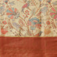 Hiral Fashion Beige Banarasi Muga Silk Pichwai Digital Printed Saree | Swadesiicart