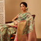 Hiral Fashion Green Banarasi Muga Silk Pichwai Digital Printed Saree | Swadesiicart