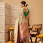 Hiral Fashion Green Banarasi Muga Silk Pichwai Digital Printed Saree | Swadesiicart