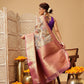 Hiral Fashion Lavender Banarasi Muga Silk Pichwai Digital Printed Saree | Swadesiicart
