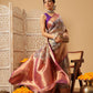 Hiral Fashion Lavender Banarasi Muga Silk Pichwai Digital Printed Saree | Swadesiicart