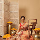 Hiral Fashion Peach Banarasi Muga Silk Pichwai Digital Printed Saree | Swadesiicart