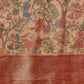 Hiral Fashion Peach Banarasi Muga Silk Pichwai Digital Printed Saree | Swadesiicart