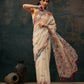 Beige Cotton Blend Digital Print Animal Print Saree with Unstitched Blouse - Hiral Fashion | Swadesiicart