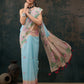 Blue Cotton Blend Digital Print Animal Print Saree with Unstitched Blouse - Hiral Fashion | Swadesiicart